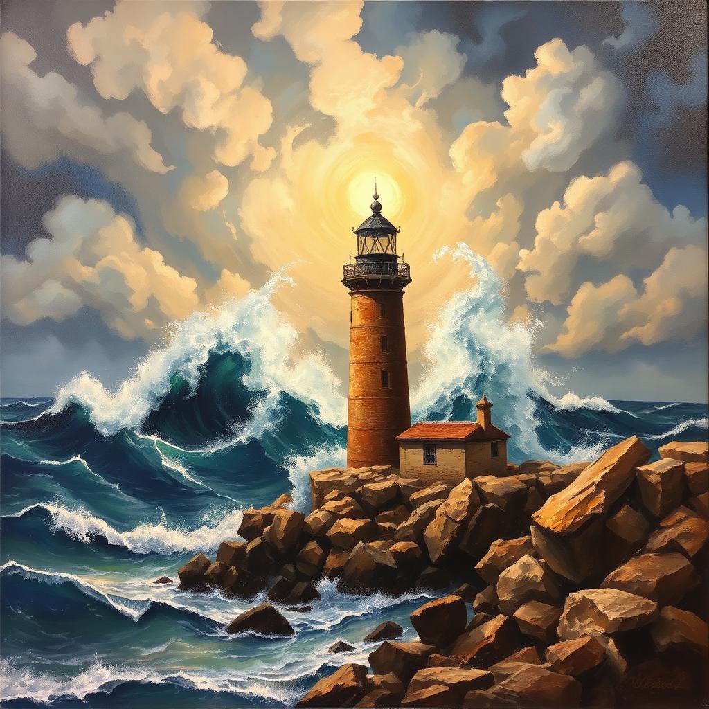 The Old Lighthouse — original oil on canvas, 90 × 120 cm