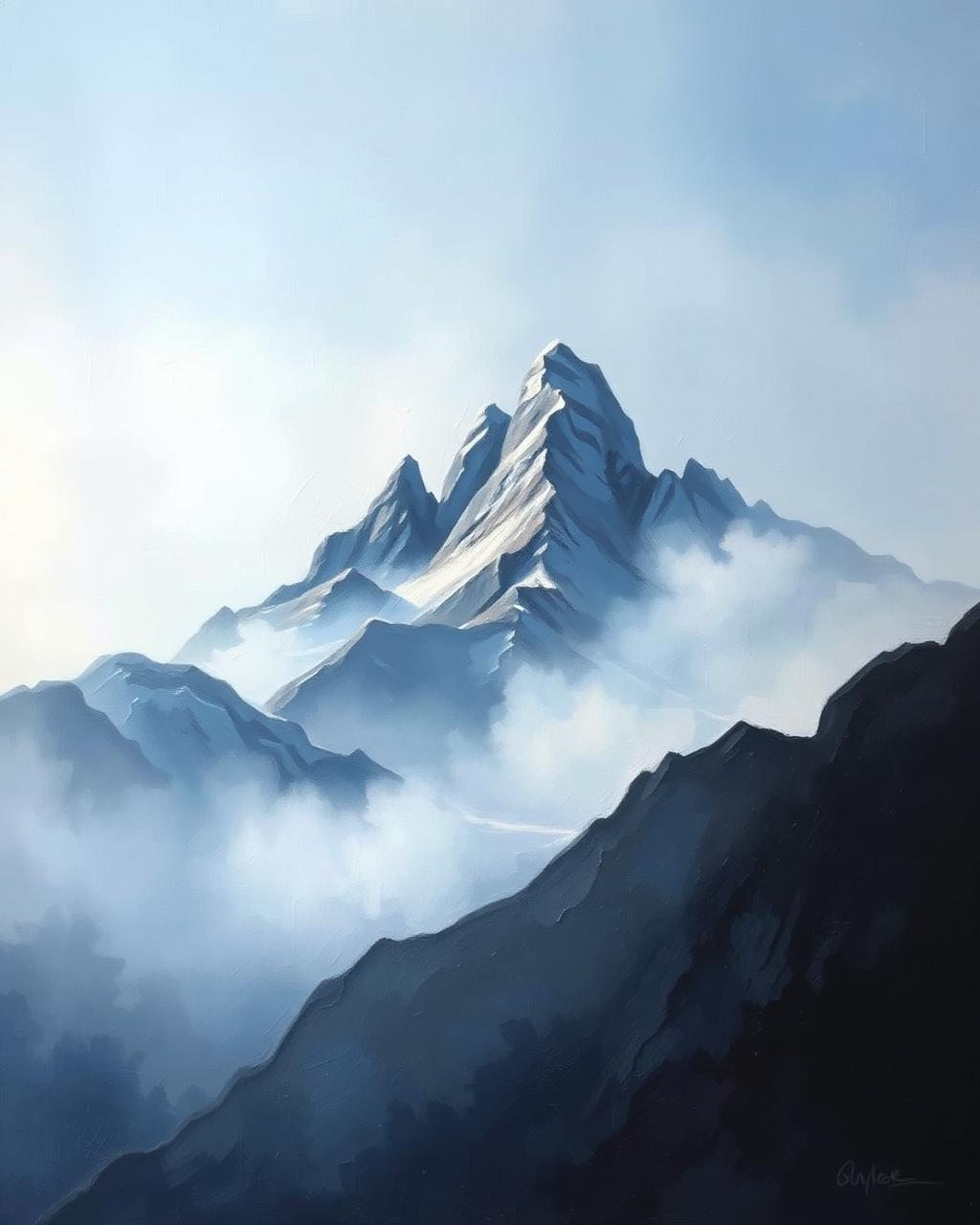 Silent Mountains — original oil on canvas, 100 × 150 cm